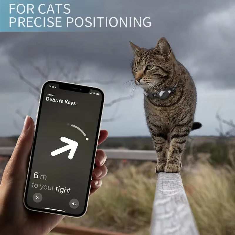 Cat Airtag Holder Collar Breakaway Reflective Strips Adjustable Kitten Collar Waterproof Cat Bell Collar Pet Air Tag Case Pets