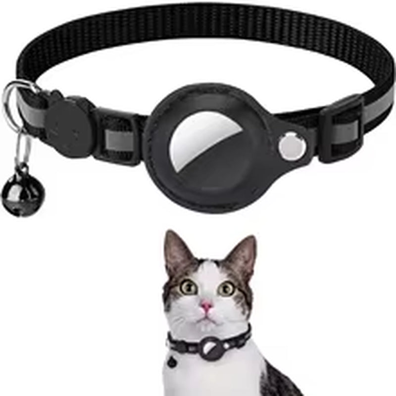 Cat Airtag Holder Collar Breakaway Reflective Strips Adjustable Kitten Collar Waterproof Cat Bell Collar Pet Air Tag Case Pets