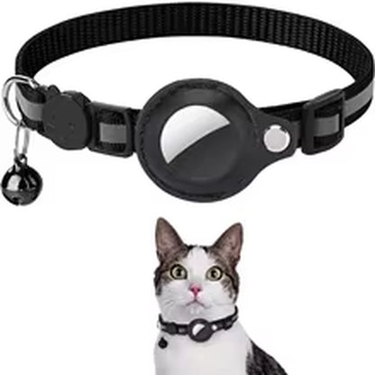 Cat Airtag Holder Collar Breakaway Reflective Strips Adjustable Kitten Collar Waterproof Cat Bell Collar Pet Air Tag Case Pets