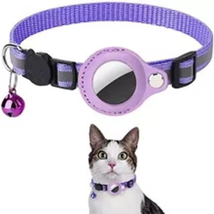 Cat Airtag Holder Collar Breakaway Reflective Strips Adjustable Kitten Collar Waterproof Cat Bell Collar Pet Air Tag Case Pets
