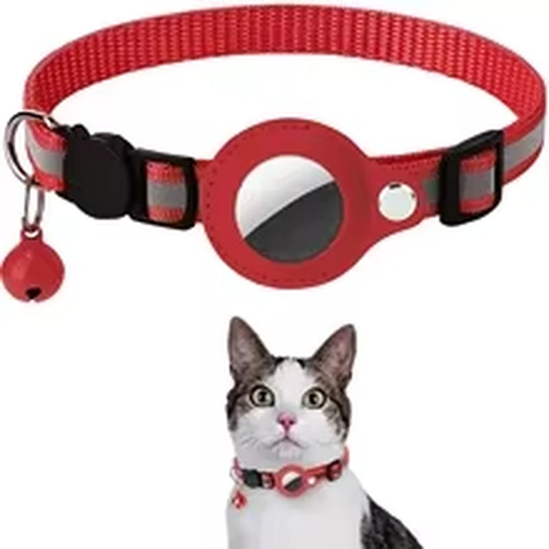 Cat Airtag Holder Collar Breakaway Reflective Strips Adjustable Kitten Collar Waterproof Cat Bell Collar Pet Air Tag Case Pets